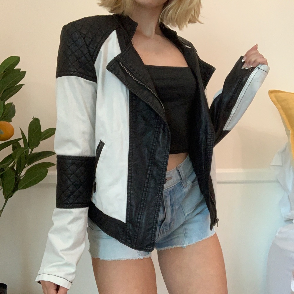 Black & White Biker Jacket
